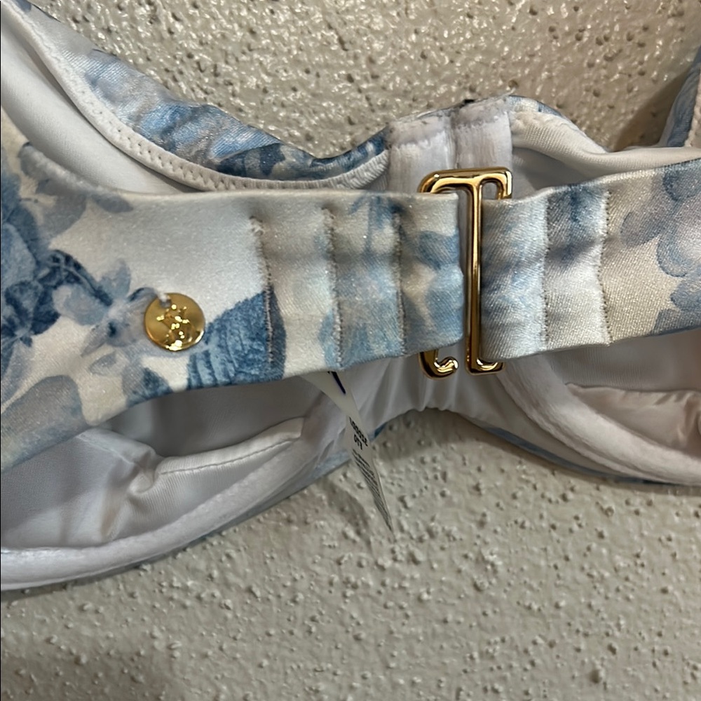 Victoria Secret Swimming Top Floral Blue and White 32DDD - Picture 6 of 11